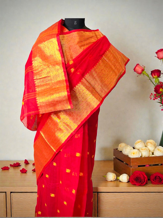 Handwoven Dhakai Jamdani Cotton Saree