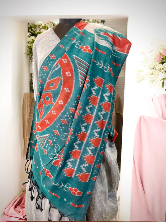 Grey Pure Handloom Khadi Cotton Saree