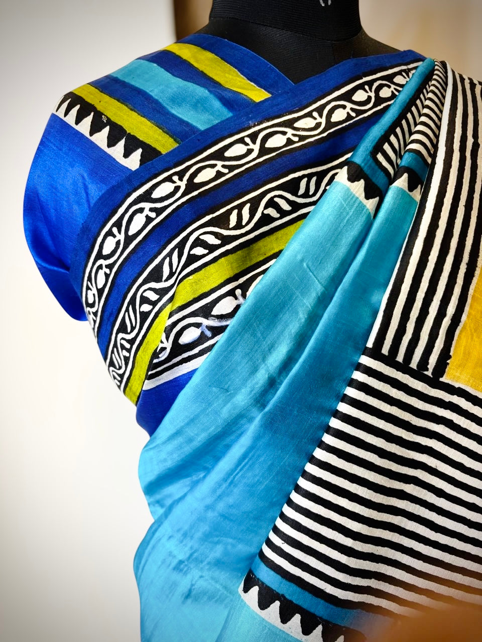 Blue Pure Handwoven Bishnupuri Silk Saree