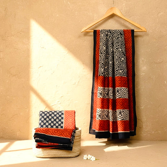 Bagru Print Cotton 3PC Dress Material 22