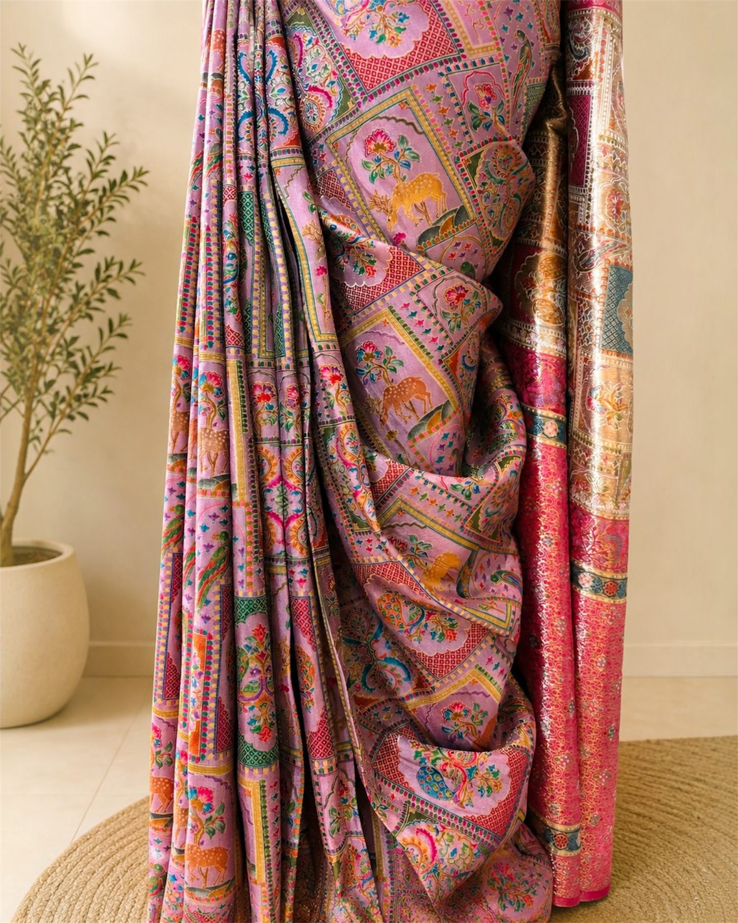 Pure Kani Silk Handloom Saree- Soft Lavender