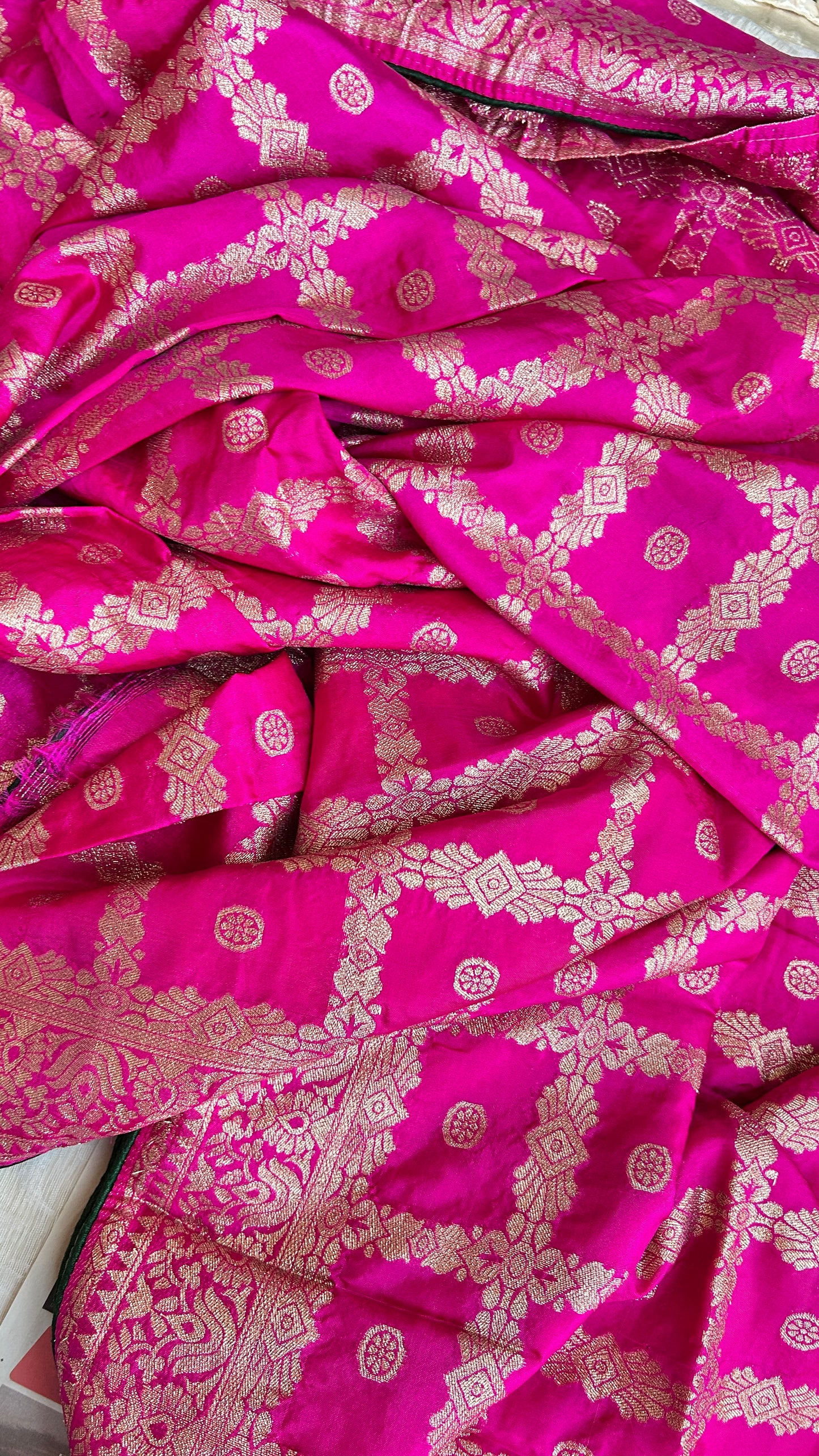 Pink Dola Silk Gharchola Saree