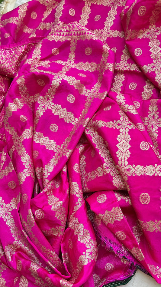 Pink Dola Silk Gharchola Saree