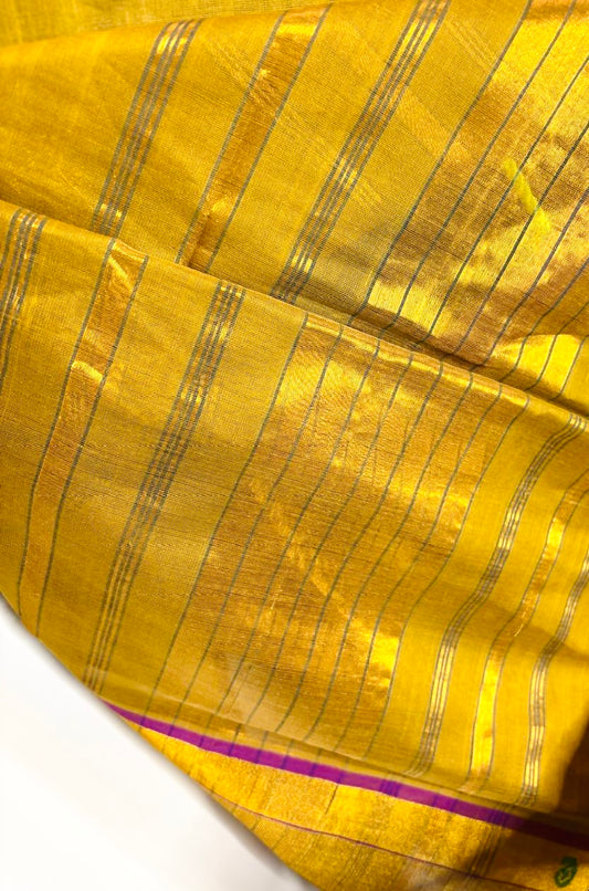 Olive Green Handwoven Kanchi Cotton Saree