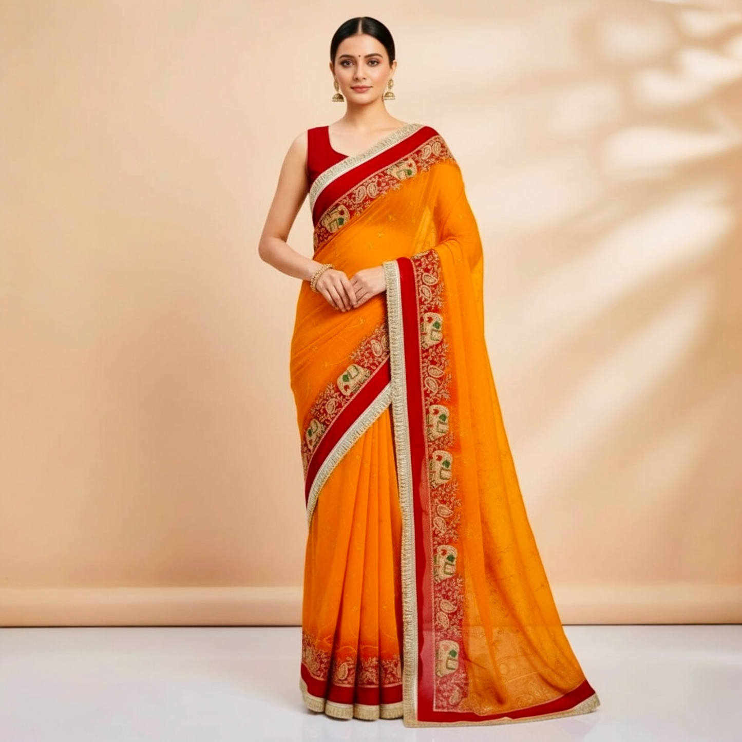 Rajputi Royal Georgette Faag Saree