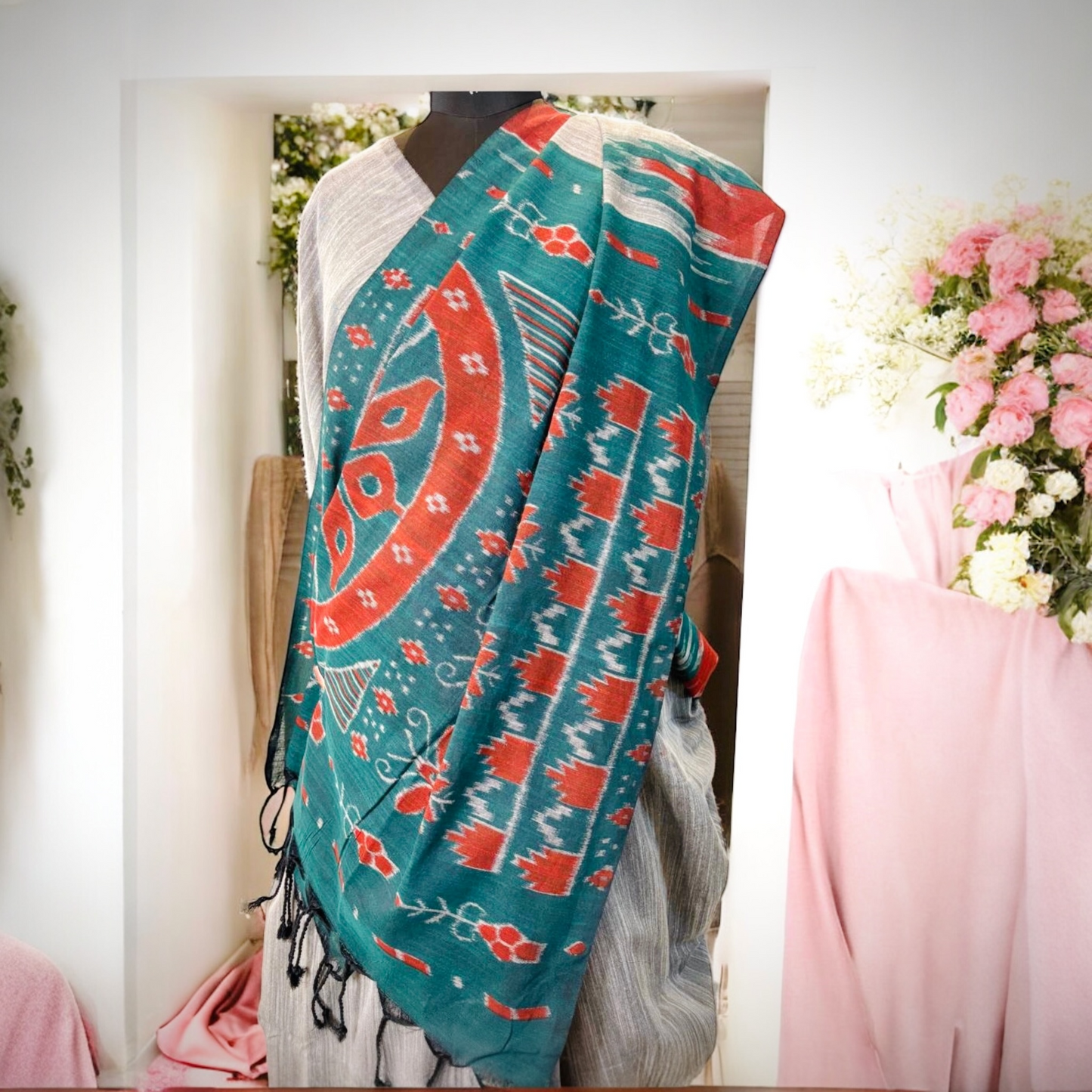 Pure Handloom Khadi Cotton Saree- Grey