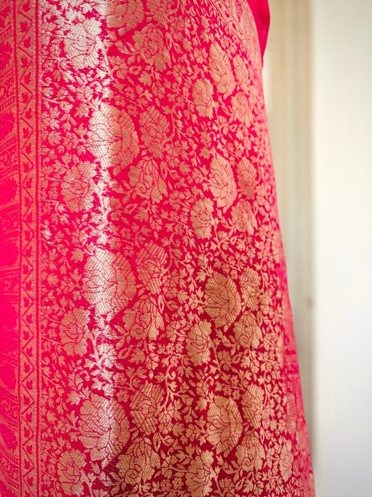 Khaddi Banarasi- Pure Viscose Georgette Saree