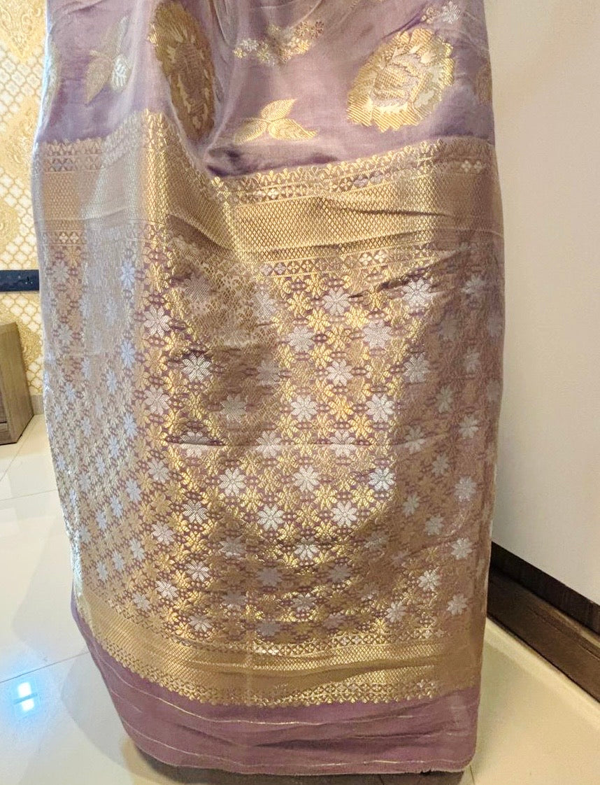 Tissue Banarasi Saree- Lavender