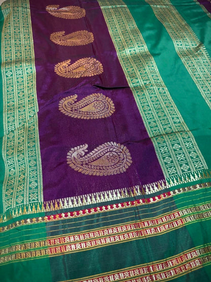 Narayan Peth Paithani Semi Silk Saree- Purple