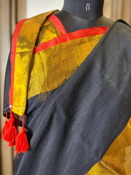 Mul Cotton Saree- Golden