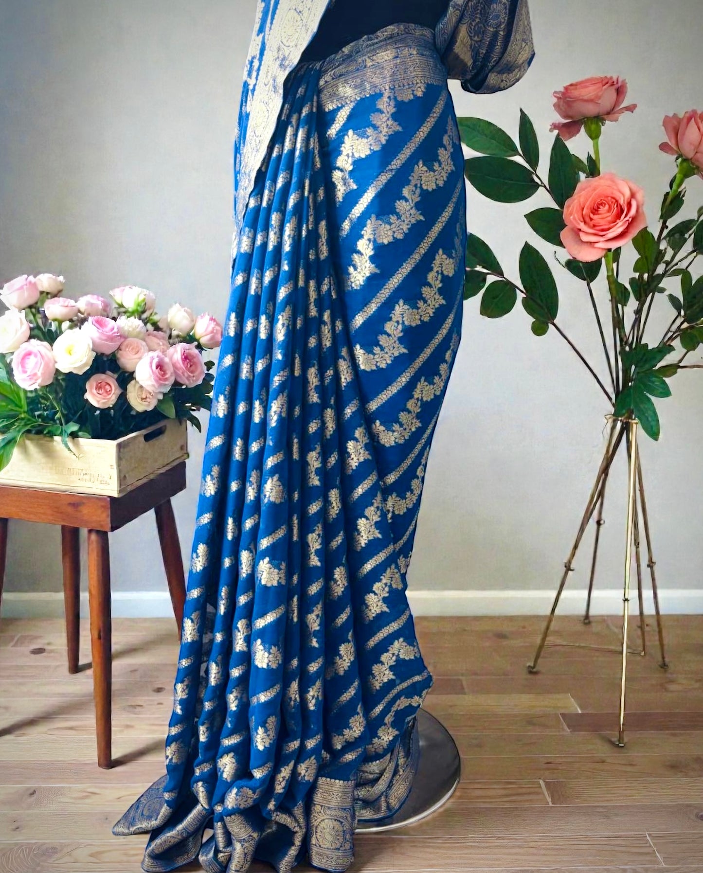 Pure Chiffon Banarasi Jaal work Saree