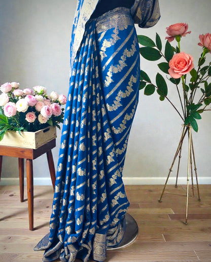 Pure Chiffon Banarasi Jaal work Saree