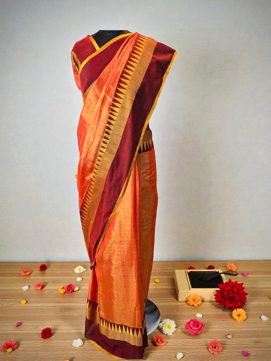 Rustic Tissue Linen Saree