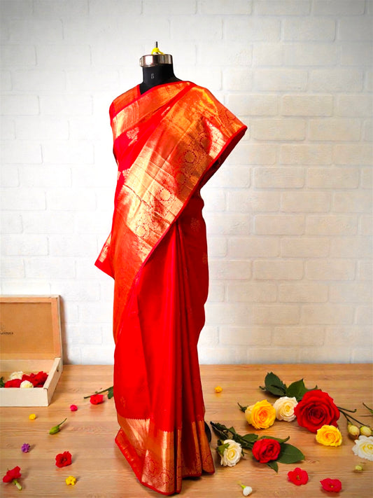 Bridal Red Pure Handwoven Kanjivaram Silk Saree
