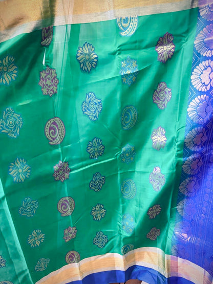 Green Handwoven Dharmavaram Silk Saree
