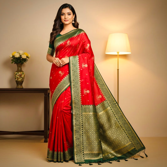 Kancheepuram Silk Saree- Red
