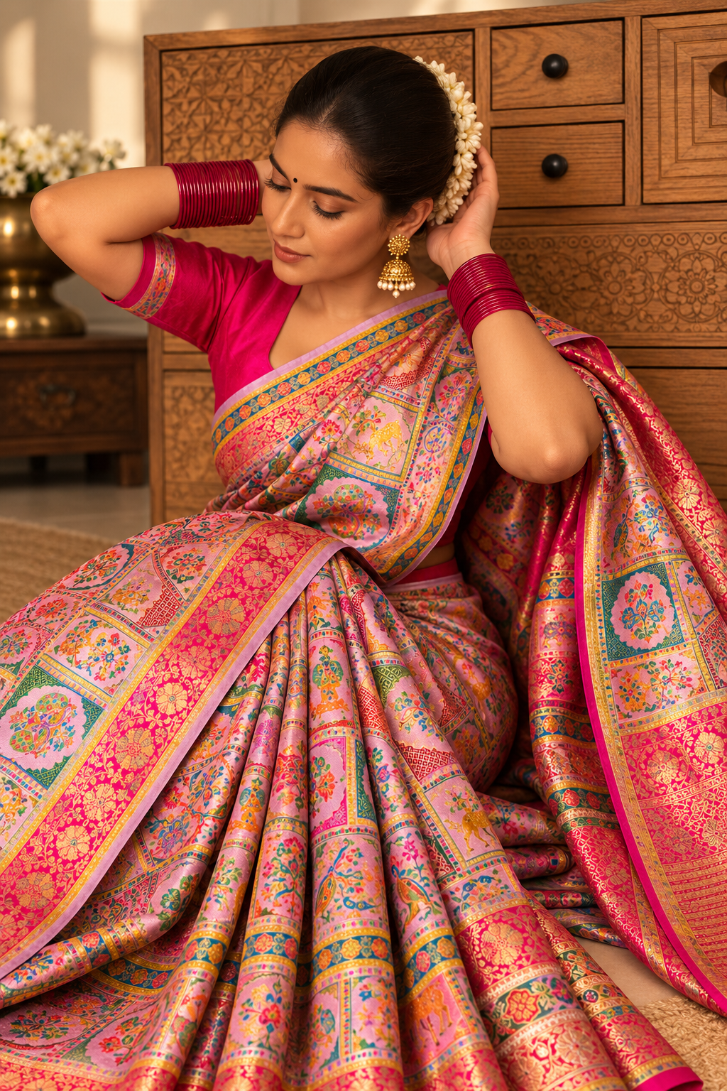Pure Kani Silk Handloom Saree- Soft Lavender