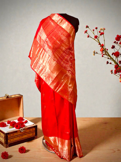 Pure Kanjivaram Silk Saree- Bridal Red