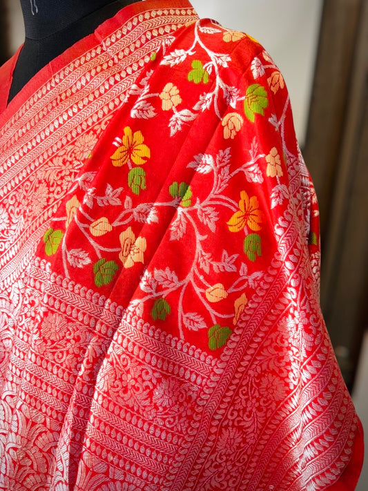 Red Pashmina Saree