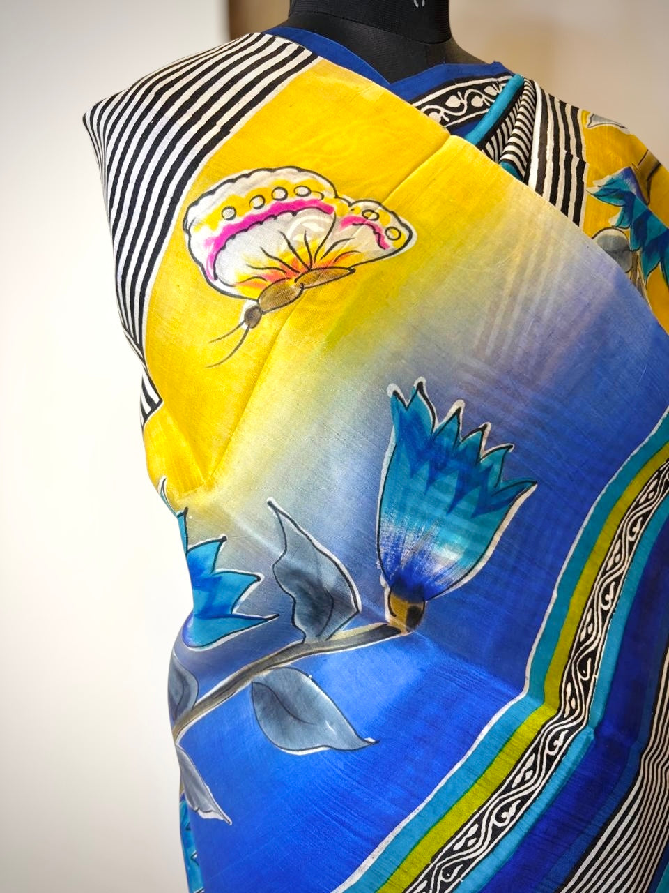 Blue Pure Handwoven Bishnupuri Silk Saree