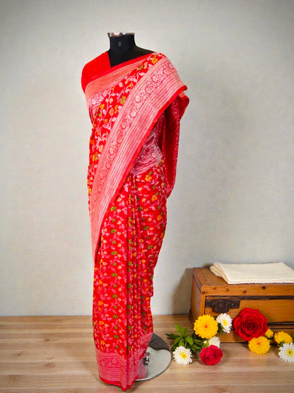 Red Pashmina Saree