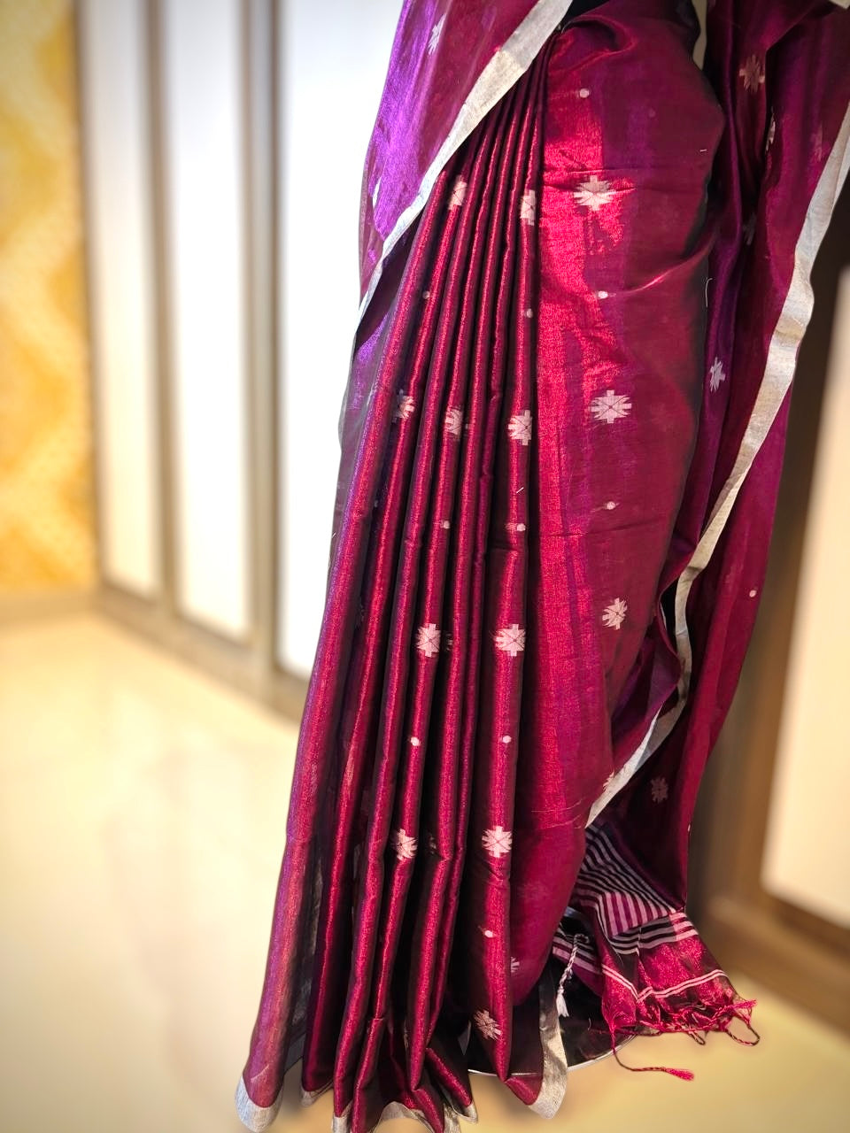 Pink Raga Tissue Handloom Saree