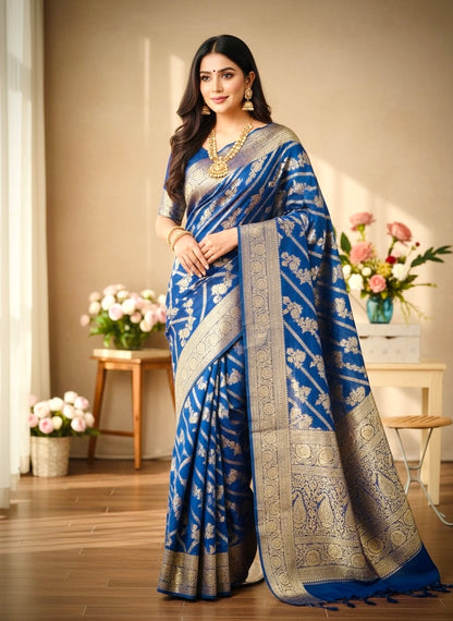 Pure Chiffon Banarasi Jaal work Saree