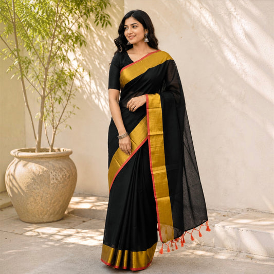 Mul Cotton Saree- Golden