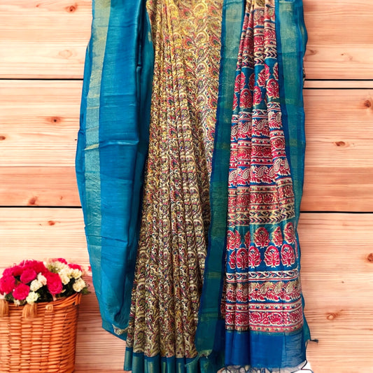 Pure Handloom Munga Tussar Silk Saree