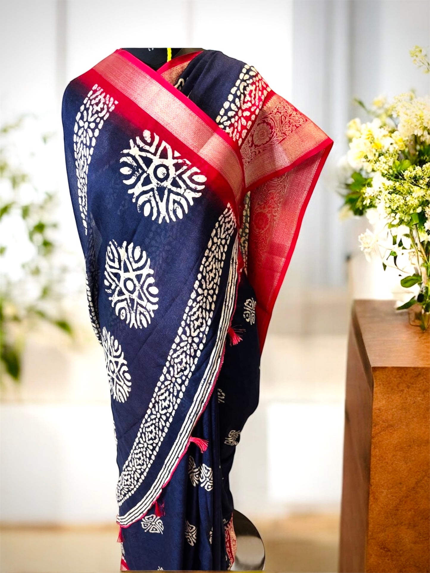 Casual wear Black Chiffon Saree with Banarasi boader