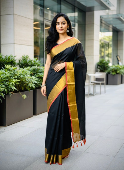 Mul Cotton Saree- Golden