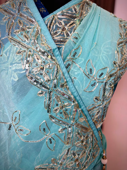 Shimmer Chiffon Rajputi Heavy Gotta Patti Saree