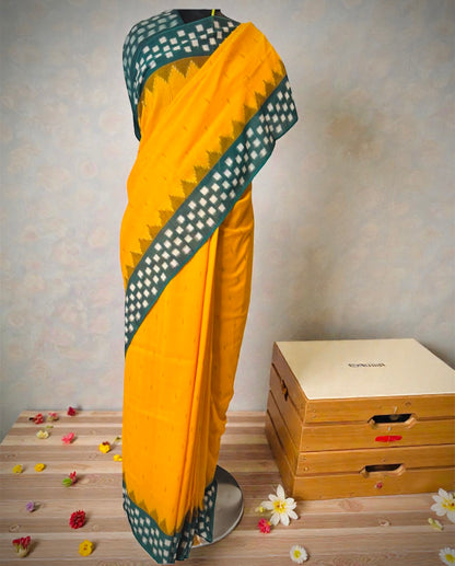 Pure Handwoven Ikkat Cotton Saree