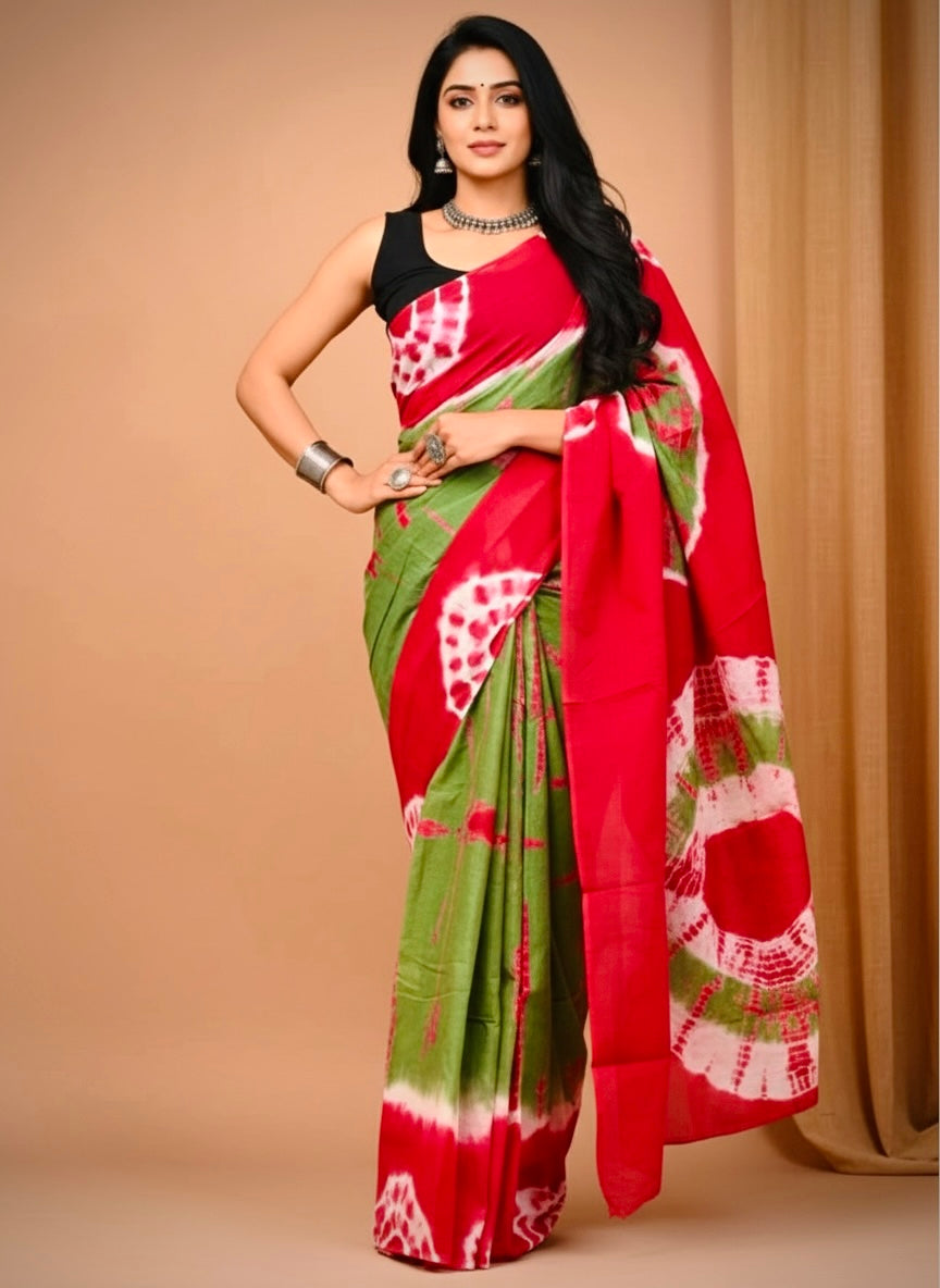 Tarangini Bagru Handblock Print Pure Mul Cotton Saree
