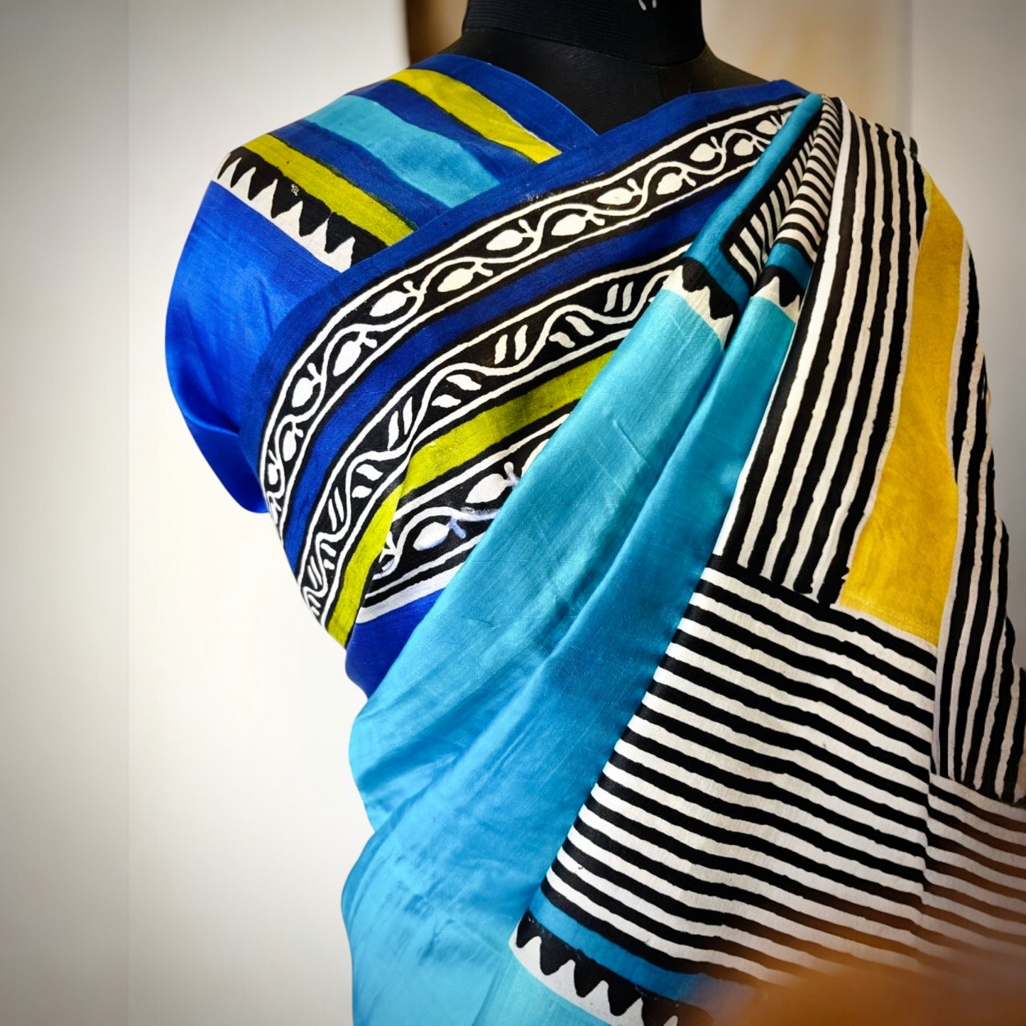 Authentic Bishnupuri Pure Silk Chitra Batik Saree: Handpainted Silk Saree