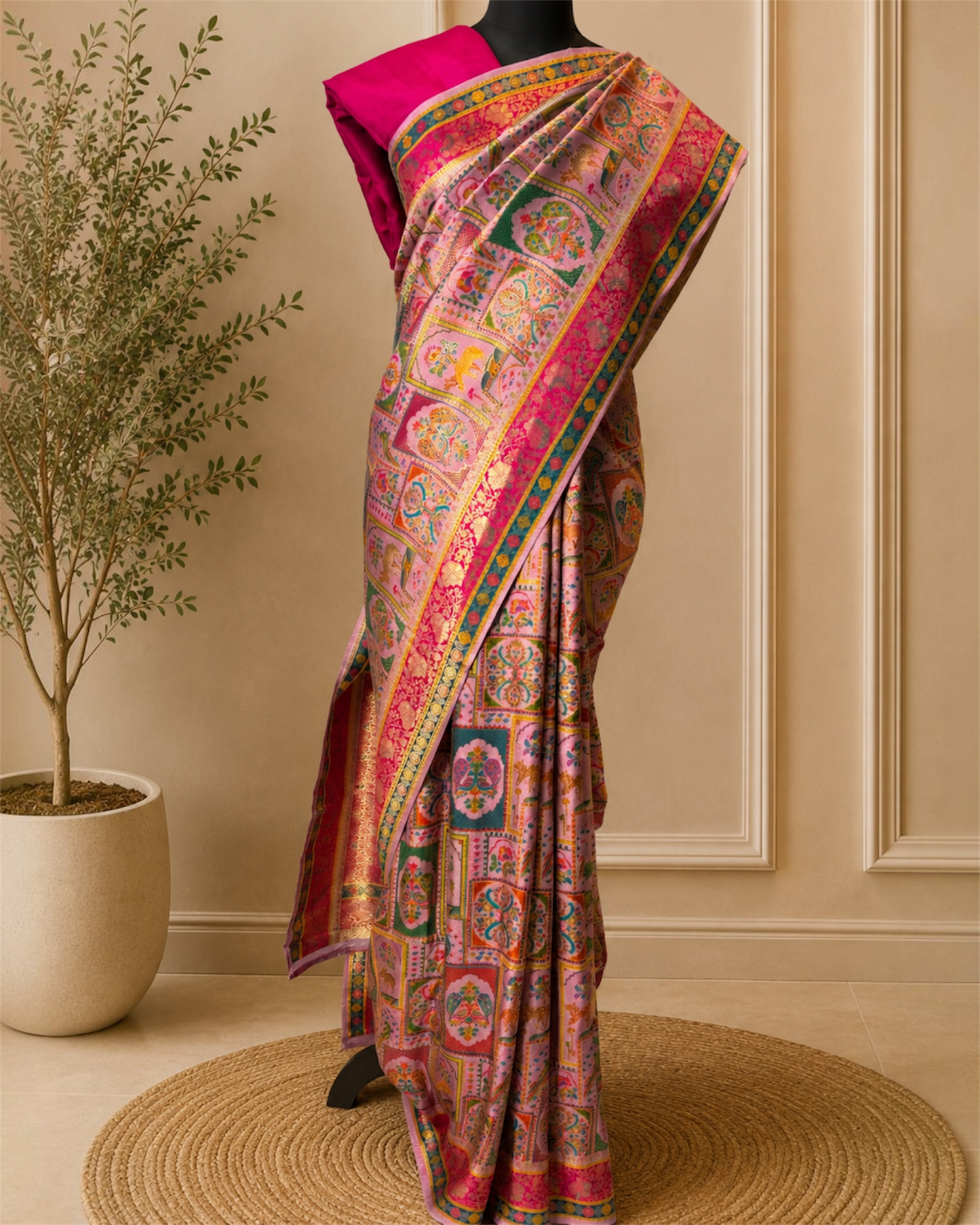 Pure Kani Silk Handloom Saree- Soft Lavender