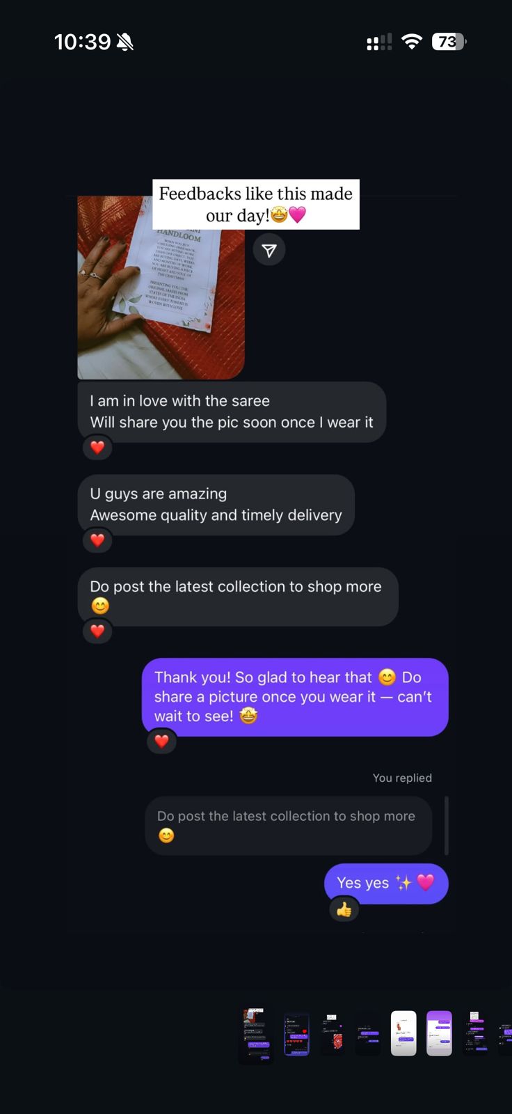 Instagram customer review 1