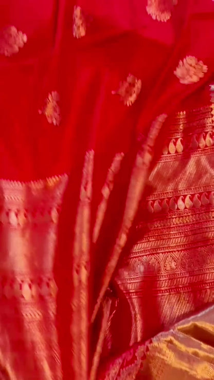 Pure Kanjivaram Silk Saree- Bridal Red