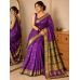 Pure Handloom Peshwai Silk Saree- Purple