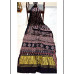Pure Modal Silk Handblock Ajrakh Mirror Work Saree- Black