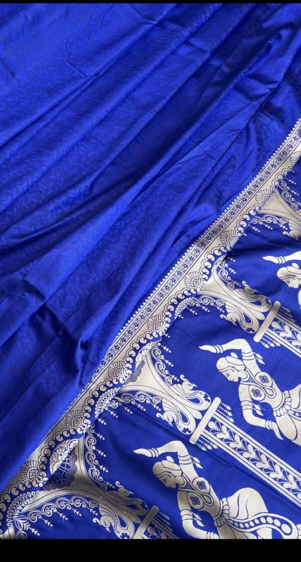 Shringar Royal Blue Baluchuri Silk Saree