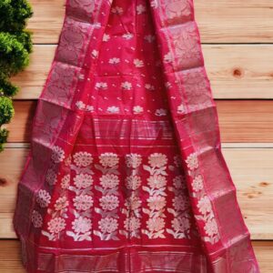 Dhakai Tant Cotton- (Pink)