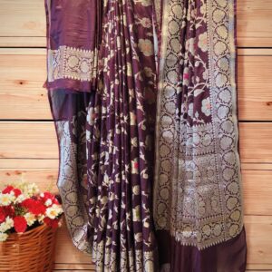Noor- Wine Khaddi Georgette (Meenakari)