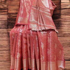 Tissue Banarasi Soft Silk Saree- Red