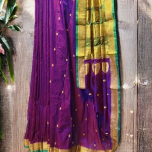 Pure Peshwai Silk Saree- (Deep Purple)