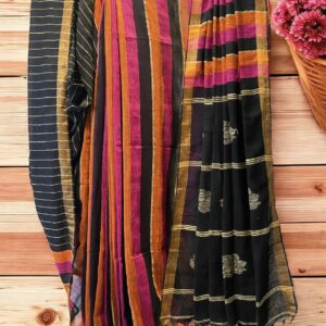 Striped Linen Cotton Saree