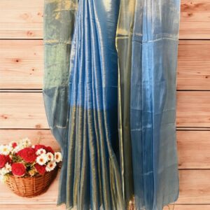 Raga Tissue- (Sky blue & Golden)
