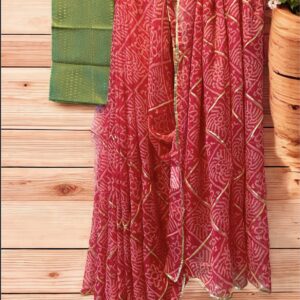 Red Chiffon Gotta Patti Bandhej Saree