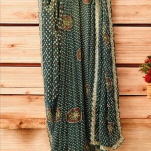 Green Georgette Bandhej Saree